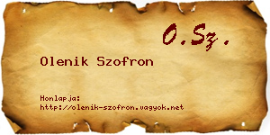 Olenik Szofron névjegykártya